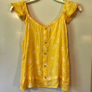 New size XL 16 Girls’ Self Esteem Summer Blouse- Yellow floral